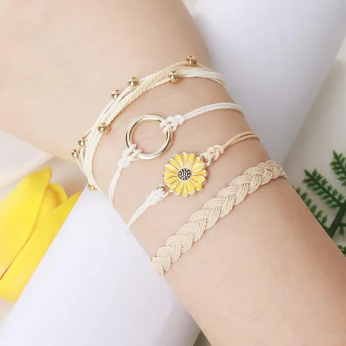 Vista 3 de Pulseras de tobillo para niñas, impermeables, bohemias, para mujer, regalo de joyería de Navidad