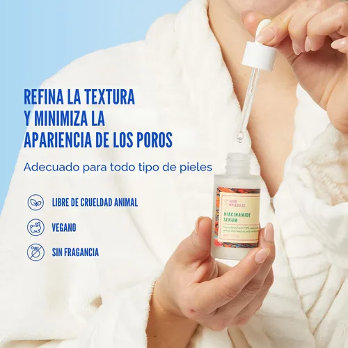 Vista 2 de Good Molecules Suero de niacinamida - Suero facial B3 equilibrante de niacinamida al 10% para acné, tono, textura, iluminador e hidratante