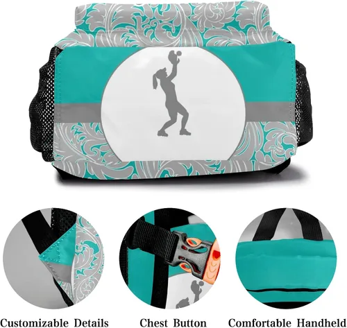 Vista 5 de Personalizado Nombre Personalizado Jugador de Softbol Unisex Mochila para Niños Niños Personal de Oficina Diario, personalizado 3, Mochilas Daypack