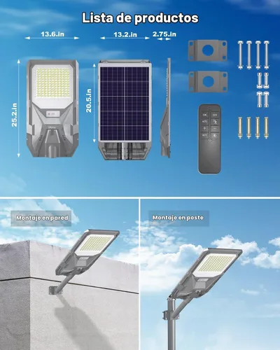 Vista 8 de Ofuray Of-8000W luces de calle solares al aire libre, luz comercial