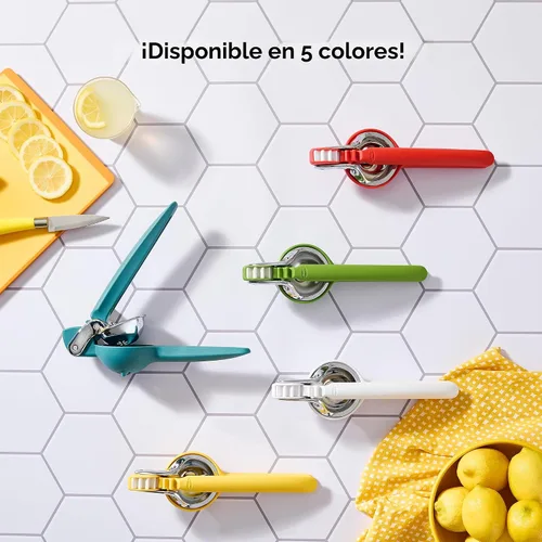 Vista 7 de Chef'n FreshForce - Exprimidor de cítricos de limón, prensa manual con potencia de doble engranaje para una máxima extracción de jugo, duradero