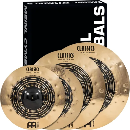 Vista 15 de Conjunto de platillos en caja con hihats de 15", choque de 20", choque-paseo de 22" más un choque de basura de 18" gratis – Classics Custom Dark