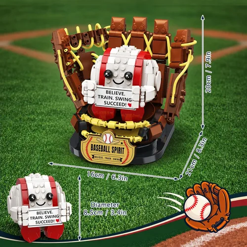 Vista 8 de INSOON Juego de construcción de guantes de béisbol 3D para adultos