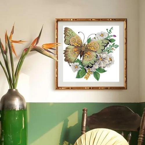 Vista 5 de Stalente Kits de pintura de diamantes para adultos, mariposa, kits de arte de diamantes de forma especial 5D para principiantes, pintura