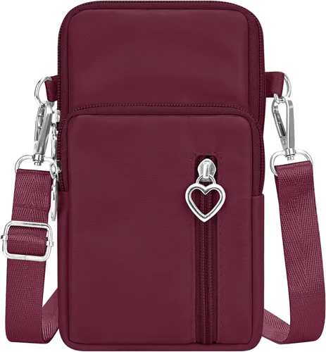 Vista 27 de YINHEXI Bolsos cruzados pequeños para mujer, a la moda, mini compartimento triple para teléfono celular, monederos cruzados Negro