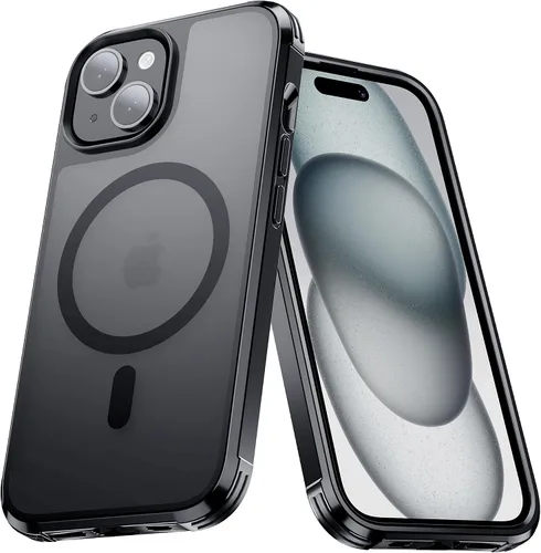 Vista 43 de Tigowos Funda magnética para iPhone 15, resistente a las caídas, sensación de piel mate, a prueba de golpes, ajuste delgado para iPhone 15, negro