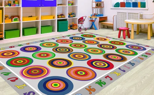 Vista 10 de HUAHOO Alfombra pequeña para aula, alfombra negra para educación preescolar primaria, alfombra para habitación de niños con respaldo antideslizante
