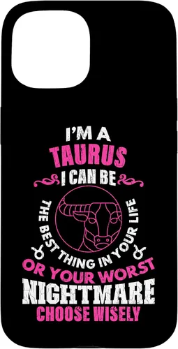 Vista 6 de Funda gráfica para iPhone 13 Pro Max con signo zodiacal divertido soy un tauro