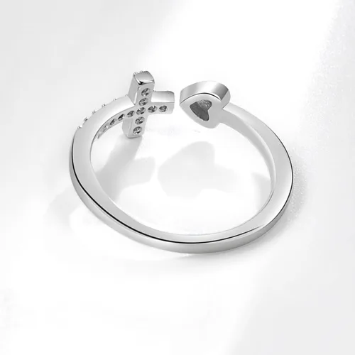 Vista 8 de Anillo de plata de ley 925, minimalista, ajustable, hecho a mano, para mujeres y niñas
