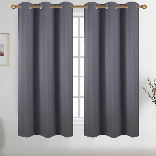 Vista 170 de Diraysid Cortinas opacas beige con ojales para dormitorio, con aislamiento térmico, cortinas de oscurecimiento de habitación, 38 x 54 pulgadas, 2