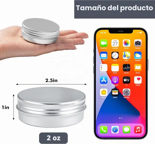 Vista 2 de Moretoes Paquete de 8 latas de 2 onzas con tapas, recipientes de lata
