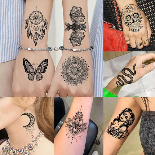 Vista 6 de VANTATY - Tatuajes temporales, diseño de flor 011