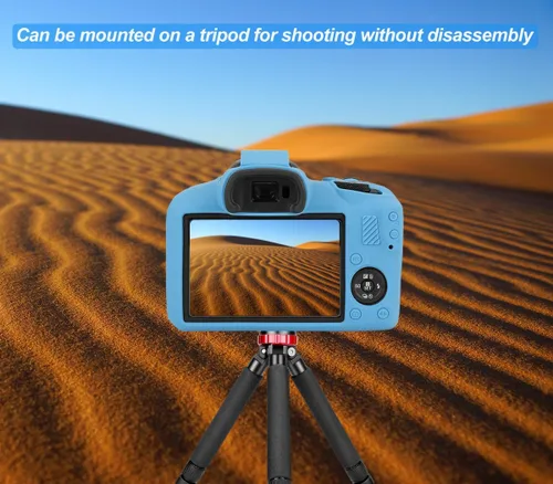 Vista 2 de Pocoukate Funda para cámara Canon EOS R100, funda protectora de silicona suave con protector de pantalla EOS R100 Accesorios para Canon EOS R100