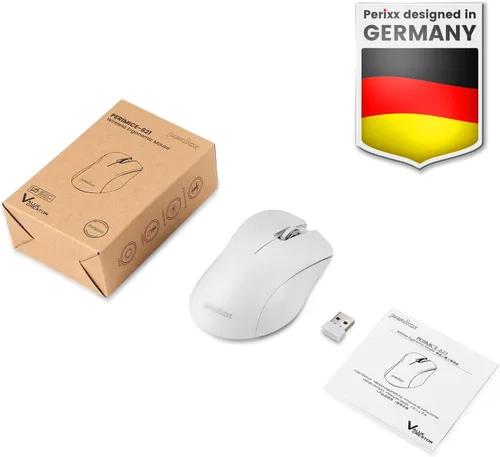 Vista 7 de Perixx PERIMICE-621W - Ratón inalámbrico con clic silencioso y diseño ergonómico - Compatible para PC de escritorio y portátil - Inalámbrico 2.4 GHz