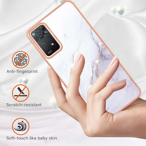 Vista 2 de Funda delgada para Xiaomi Redmi Note 11 Pro, diseño de mármol brillante IMD para niñas, cubierta protectora de pantalla y cámara para Redmi Note 11