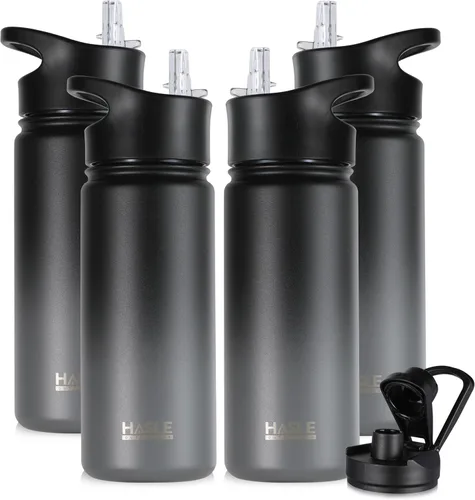 Vista 18 de HASLE OUTFITTERS Botella de agua aislada de 16 onzas para niños, botella de agua de acero inoxidable de doble pared al vacío, a prueba de fugas