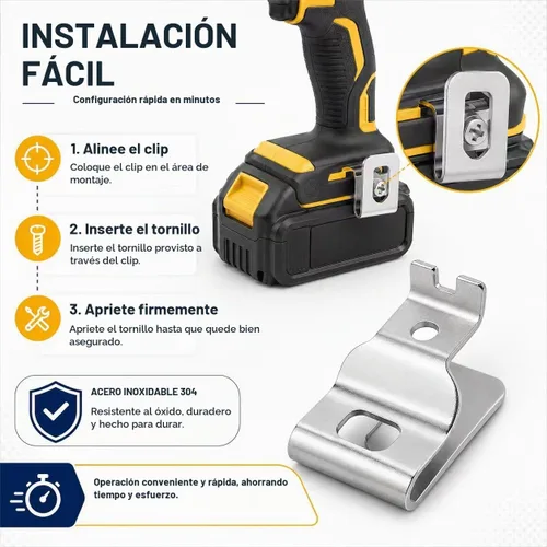 Vista 5 de Paquete de 2 clips para cinturón DEWALT N268241 N086039 con 2 PIEZAS