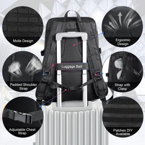 Vista 4 de BERTASCHE Mochila de almuerzo, mochila para laptop de 15.6 pulgadas, mochila de trabajo con hielera aislada para hombres y mujeres, mochila táctica