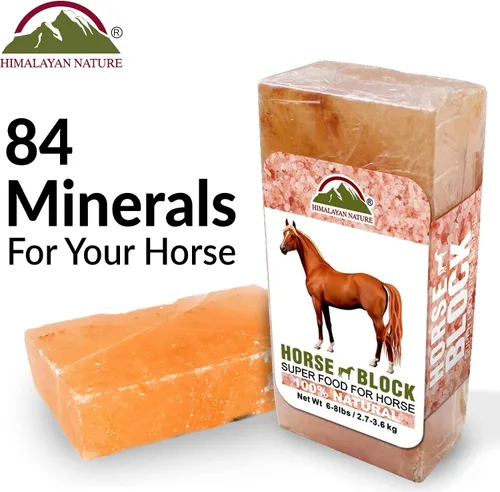 Vista 2 de Bloque de sal de roca del Himalaya 100% natural, ladrillo para lamer sal mineral para animales, caballos y ciervos 5 libras, 5-8 libras