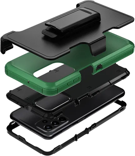 Vista 7 de Funda resistente para Samsung Galaxy A23 5G 4G, con clip para cinturón y soporte, resistente a prueba de golpes, funda protectora de cuerpo Negro