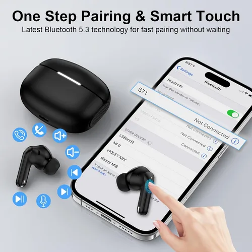 Vista 6 de Auriculares inalámbricos Samsung Bluetooth para Samsung Galaxy A17 A16 A15 A37 S26 S25 Ultra S24 S23 S22 S21 60H Bluetooth 5.3 Cancelación de ruido