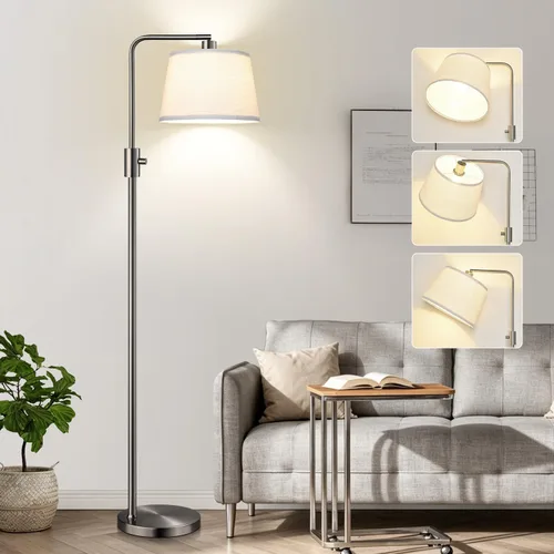 Vista 15 de Nintiue [Actualizada] Lámpara de pie regulable, bombilla LED Edison de 1000 lúmenes incluida, pantalla negra, lámpara de pie alta moderna de arco