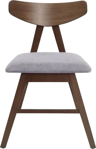 Vista 5 de Christopher Knight Home Stocker - Sillas de comedor tapizadas, color gris oscuro/nogal (juego de 2)