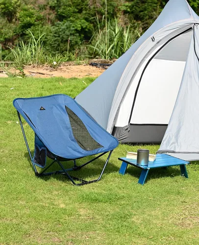 Vista 11 de iClimb - Mesa plegable ultraligera y compacta de mini playa y picnic de aluminio con bolsa de transporte, dos tamaños (negro - S) con bolsa