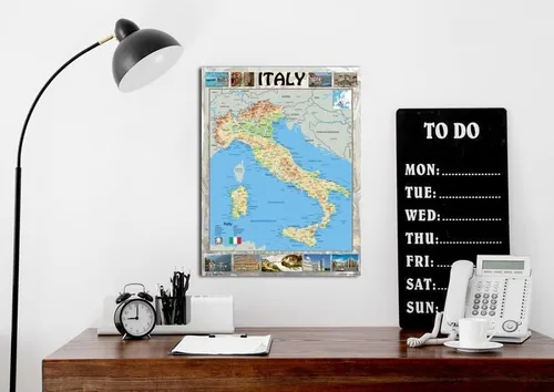 Vista 7 de Póster pictórico mapa de Italia - 23.4 x 16.5 pulgadas - Papel laminado
