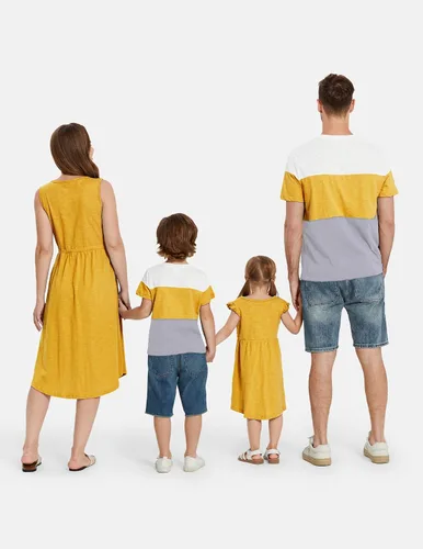 Vista 2 de PATPAT Conjunto de camiseta de manga corta con estampado floral para madre e hija