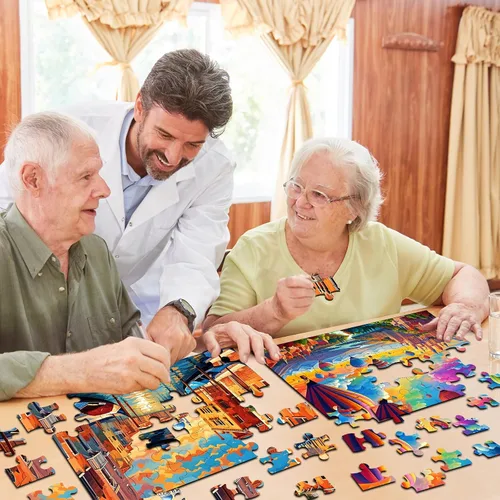 Vista 6 de Paquete de 6 rompecabezas grandes de 36 piezas, productos fáciles de demencia, Alzheimer, actividades de demencia, juego de entrenamiento de memoria