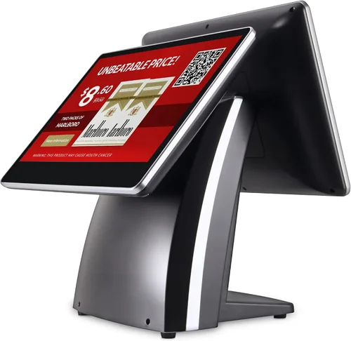 Vista 4 de Caja registradora profesional SmartPOS-129 todo en uno para pequeñas empresas, el paquete POS incluye: monitor de pantalla táctil de cajero