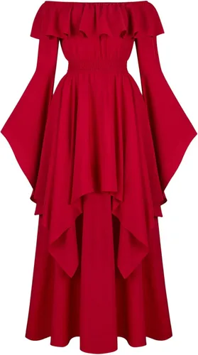 Vista 4 de Southern Belle - Vestido para mujer, vintage, hermoso, vestido de baile, manga acampanada, vestido casual, vestido largo de sirvienta, disfraces