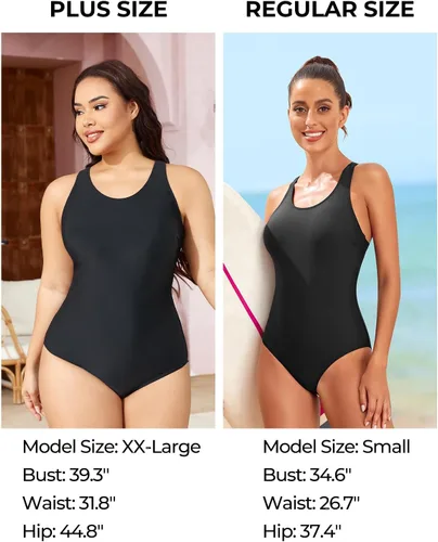 Vista 6 de Tempt Me Traje de baño deportivo de una pieza para mujer, traje de baño deportivo con espalda cruzada, cobertura completa, traje de baño modesto