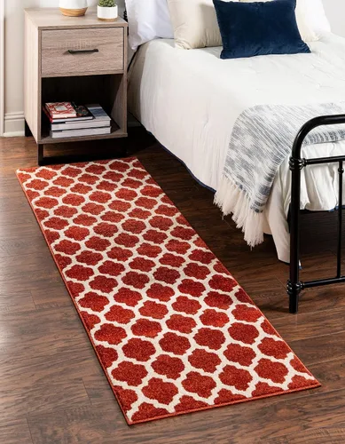 Vista 87 de Unique Loom Trellis Collection - Alfombra de área de Filadelfia, rectangular de 2 pies 2 pulgadas x 3 pies, color morado y marfil