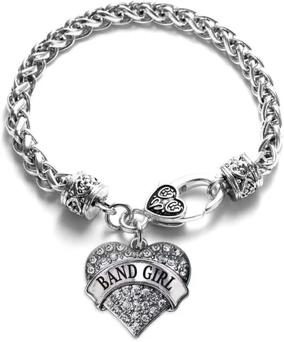 Vista 101 de Inspired Silver - Pulsera de plata con dije de corazón pavé con joyas de circonita cúbica