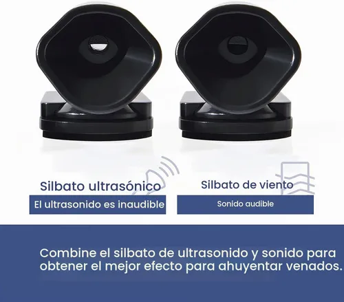 Vista 4 de 8 silbatos de ciervo para vehículos activados por viento, color negro