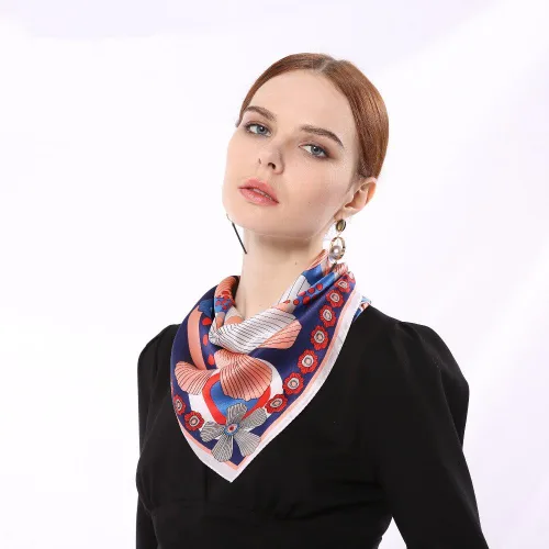 Vista 5 de QBSM Bufanda formal de seda satinada de 23.6 pulgadas para mujer, pañuelo para el cabello