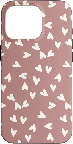 Vista 20 de Simple Chic Boho Heart Pattern - Carcasa para iPhone 16, color rosa polvoriento