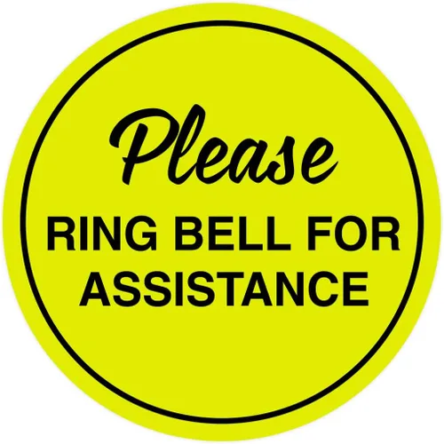 Vista 24 de Signs ByLITA Circle Please Ring Bell For Assistance - Letrero de pared o puerta Fácil instalación Letrero de recepción de recepción