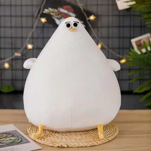 Vista 7 de NatureMan Lindos juguetes de peluche de pollo gordo de gaviota, divertida almohada de pollo de dibujos animados, regalo creativo para niños y niñas