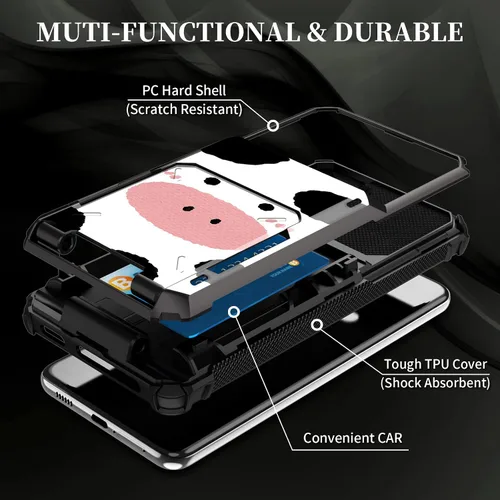 Vista 2 de Funda tipo cartera para Samsung Galaxy A13 5G con tapa de 5 tarjetas, tarjetero de doble capa, resistente, a prueba de golpes, TPU funda protectora