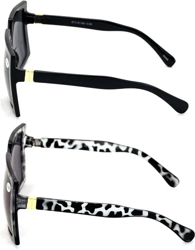 Vista 4 de 2 pares de gafas de sol cuadradas de gran tamaño para mujer, BIFOCAL para lectura al aire libre