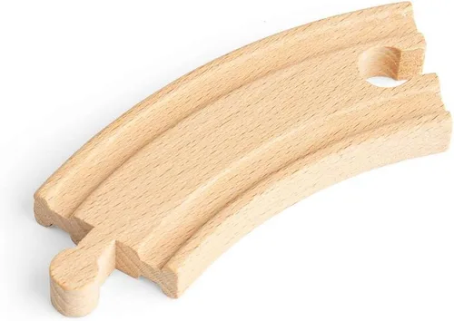 Vista 2 de Bigjigs Rail Curvas cortas (paquete de 4) - Otras marcas principales de rieles de madera son compatibles