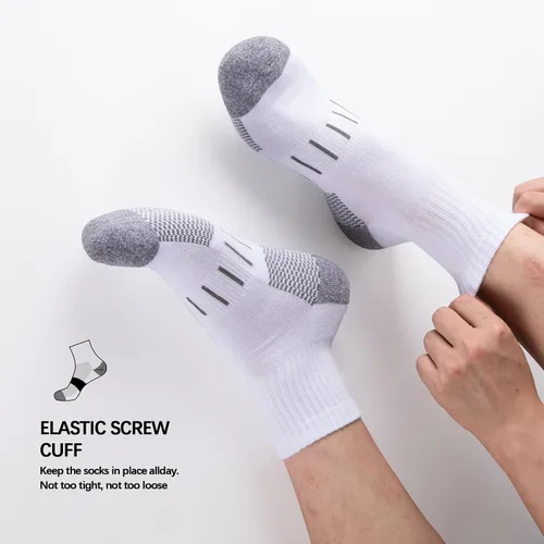 Vista 4 de Heatuff Calcetines deportivos para hombre con un cuarto de amortiguación, absorben la humedad, para correr, deportes, trabajo (8 pares)