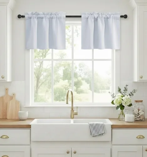 Vista 43 de NICETOWN Cortinas Opacas Cortas - Tratamiento de Ventana con Aislamiento Térmico, Niveles de Cortina Pequeños para Sala de Estar/Cocina, 2 Paneles