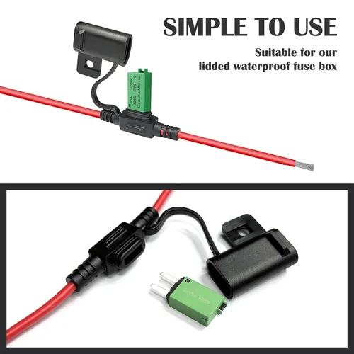 Vista 5 de Kit de fusibles de reinicio manual ATM Mini fusibles de perfil bajo 5A, 10A, 15A, 20A, 25A, 30A para disyuntores automotrices de 32 V CC, fusibles