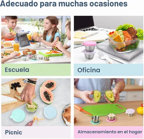 Vista 7 de Homotte Contenedor de aderezo de ensalada para llevar para la lonchera de 6