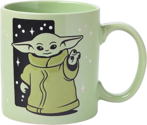 Vista 8 de Silver Buffalo Star Wars Mandalorian Joy to the Galaxy - Taza de sopa de cerámica, 24 onzas