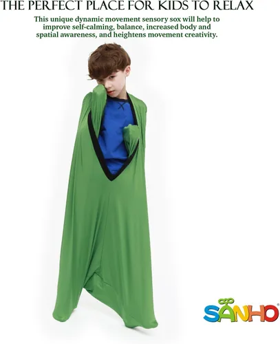 Vista 2 de Dynamic Movement Sensory Sox - Versión actualizada, S, 3-5 años, 40 pulgadas de largo x 27 pulgadas de ancho, verde